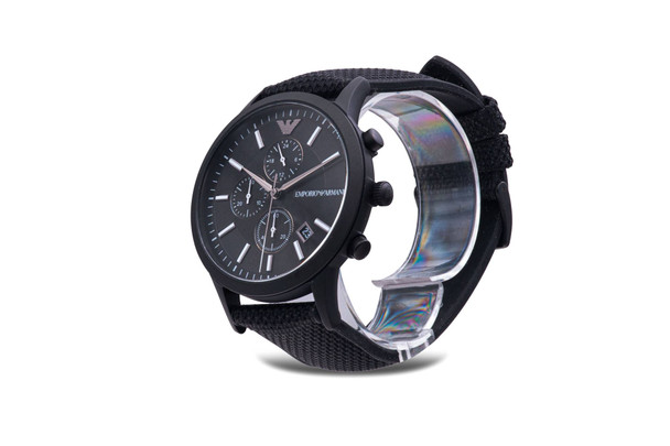 Emporio Armani Fabric Silicone Chronograph Mens Watch AR11457