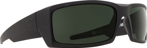 Spy Optic Mens General Rectangular Sunglasses - Soft Matte Black/Happy Gray/Green Polar - 60 mm 673118973864