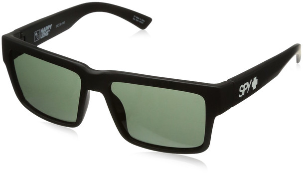 Spy Optic Montana Square Sunglasses - Soft Matte Black/Happy Gray/Green - 1.5 mm 673407973863