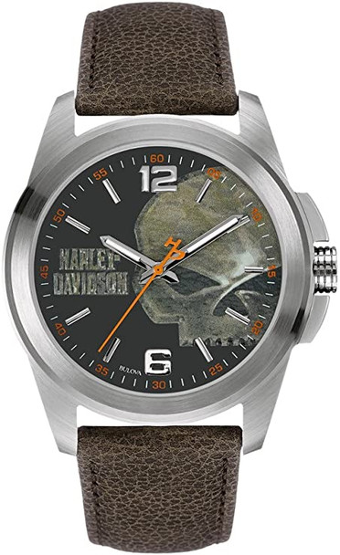 Harley-Davidson Vintage Willie G. Skull Brown Mens Watch 76A146