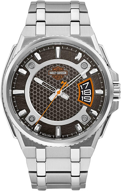 Harley-Davidson Bar & Shield Dimensional Stainless Steel Mens Watch 76B180