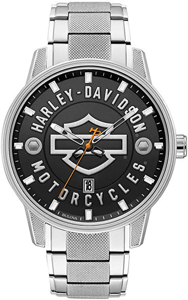 Harley-Davidson Stainless Steel Orange Mens Watch 76B182