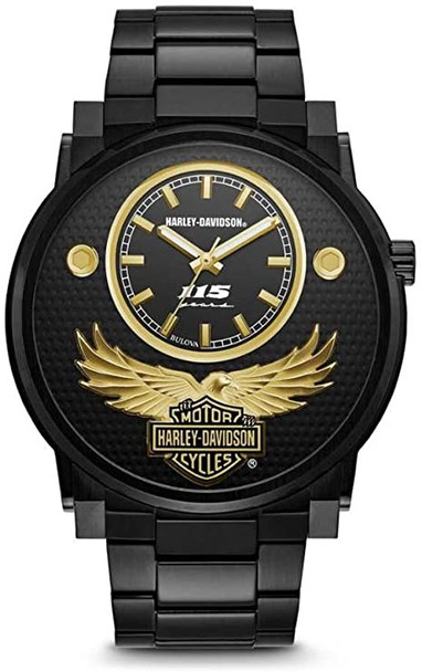 Harley-Davidson 115th Anniversary Limited Edition Black Mens Watch 78A119