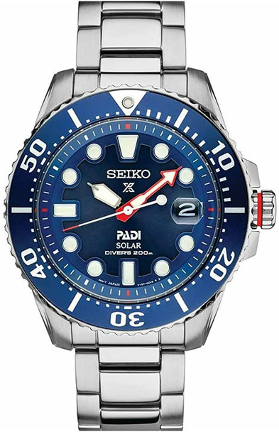 Seiko Prospex PADI Divers Solar Stainless Steel Mens Watch SNE549