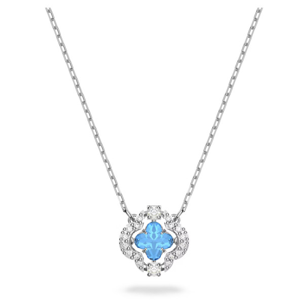 Swarovski Sparkling Dance Necklace Blue - Rhodium Plated 5642927