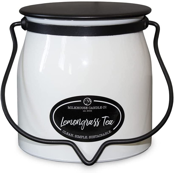 Milkhouse Candle Company - Butter Jar 16 oz - Lemongrass Tea 23105