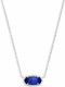 Kendra Scott Elisa Short Pendant Necklace - Silver Cobalt Cats Eye 4217717623