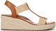 Vionic Womens Calera Wedge Sandal - Camel Brown Leather