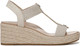 VIONIC Womens Calera Espadrille Wedge Sandal - Cream Snake Leather/Fabric