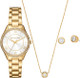 Michael Kors Lauryn Gold-Tone Ladies Watch Earrings and Necklace Gift Set MK4849SET