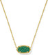 Kendra Scott Elisa Gold Short Pendant Necklace in Emerald Drusy 9608880981 Kendra Scott Elisa Gold Short Pendant Necklace in Emerald Drusy 9608880981