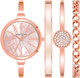 Anne Klein Rose Gold-Tone Blush Pink Mother-of-Pearl Bangle Set Ladies Watch AK/1470BHST
