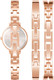 Anne Klein Rose Gold and Gunmetal Grey Mother-of-Pearl Bangle Set Ladies Watch AK/2245GYST