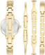 Anne Klein Gold-Tone Black Dial X-Shaped Bangle Set Ladies Watch AK/2716BKST