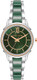 Anne Klein Silver-Tone Green Mother-of-Pearl Crystal Bezel Ladies Watch AK/3345GNRT