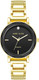 Anne Klein Gold-Tone Faceted Crystal Black Diamond Dial Ladies Watch AK-3966BKGB AK/3966BKGB