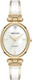 Anne Klein Gold-Tone Oval Mother-of-Pearl Bangle Diamond Accent Ladies Watch AK/5118WTGB