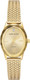 Anne Klein Gold-Tone Oval Champagne Sunray Facetted Crystal Mesh Ladies Watch AK/5244CHGB