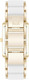 Anne Klein Gold-Tone Rectangular White Mother-of-Pearl Silicone Ladies Watch AK/5278GPWT