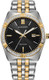 Citizen Corso Diamond Bezel Black Dial Two-Tone Stainless Steel Mens Watch BM7644-51E