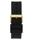 Guess Genuine Diamond Black Silicone Gold Tone Mens Watch GW0790G1