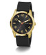 Guess Tire Detail Black Silicone Gold Tone Mens Watch GW0805G2