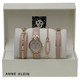 Anne Klein Leather Watch and Bangle Set Ladies Watch AK-2684LPST
