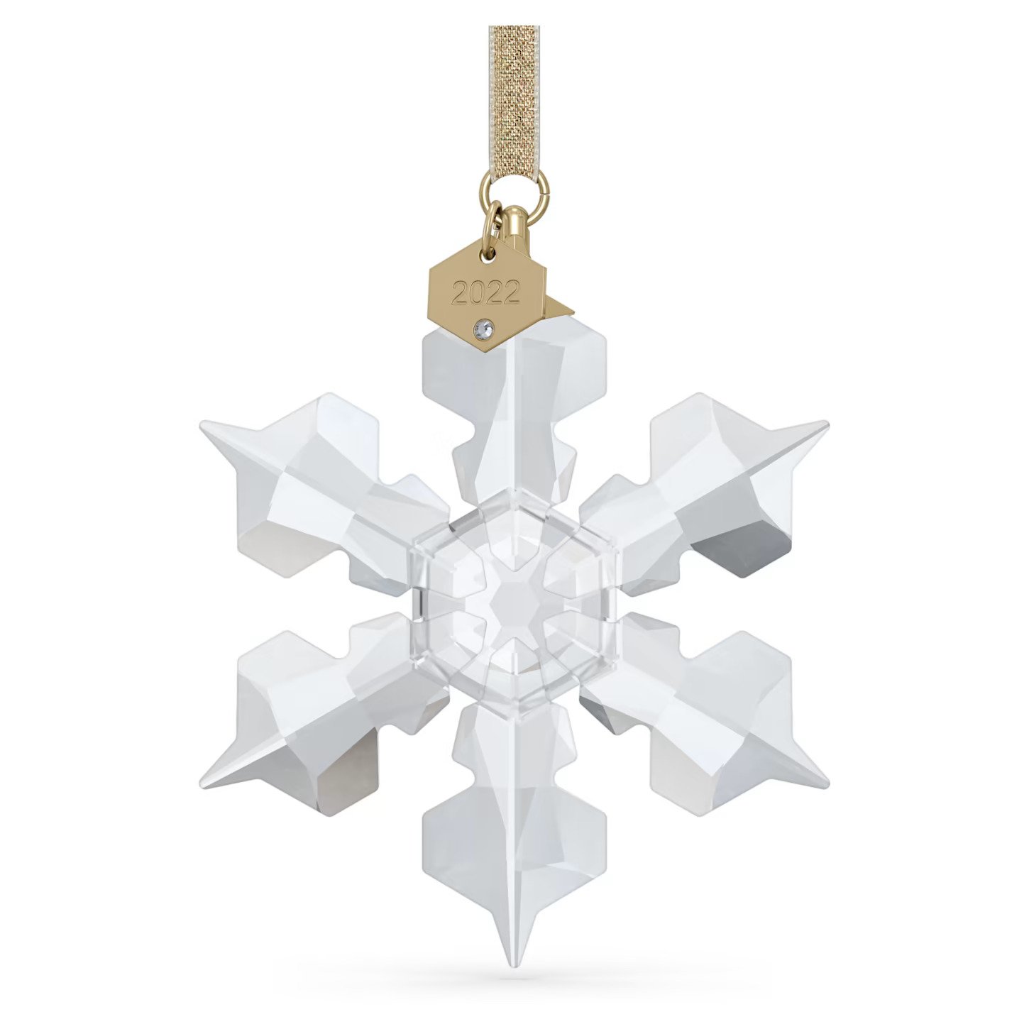 Swarovski Annual Edition 2022 Ornament - White Swarovski Crystals with  Champagne Gold Tone Finish 5615387