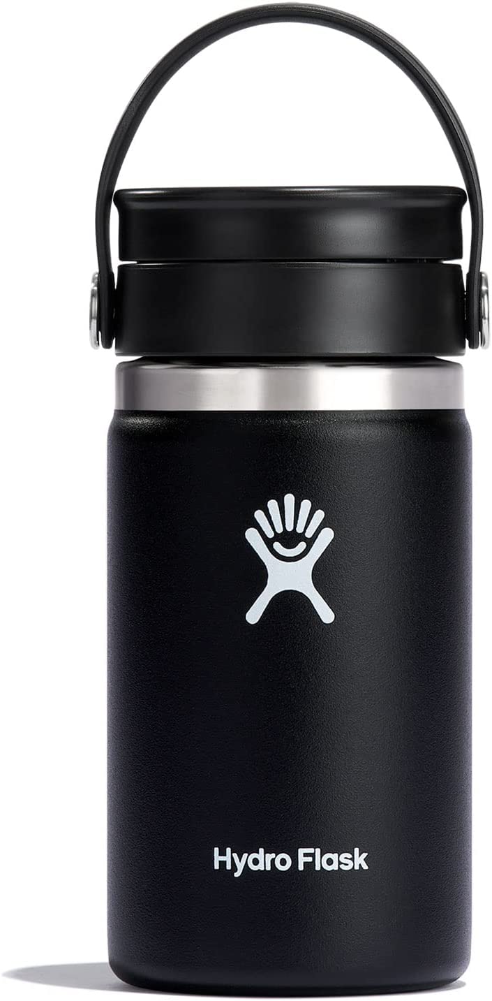 Hydro Flask Wide Mouth with Flex Sip Lid - Insulated 12 Oz Water Bottle  Travel Cup Coffee Mug - Black W12BCX001 - Jacob Time Inc