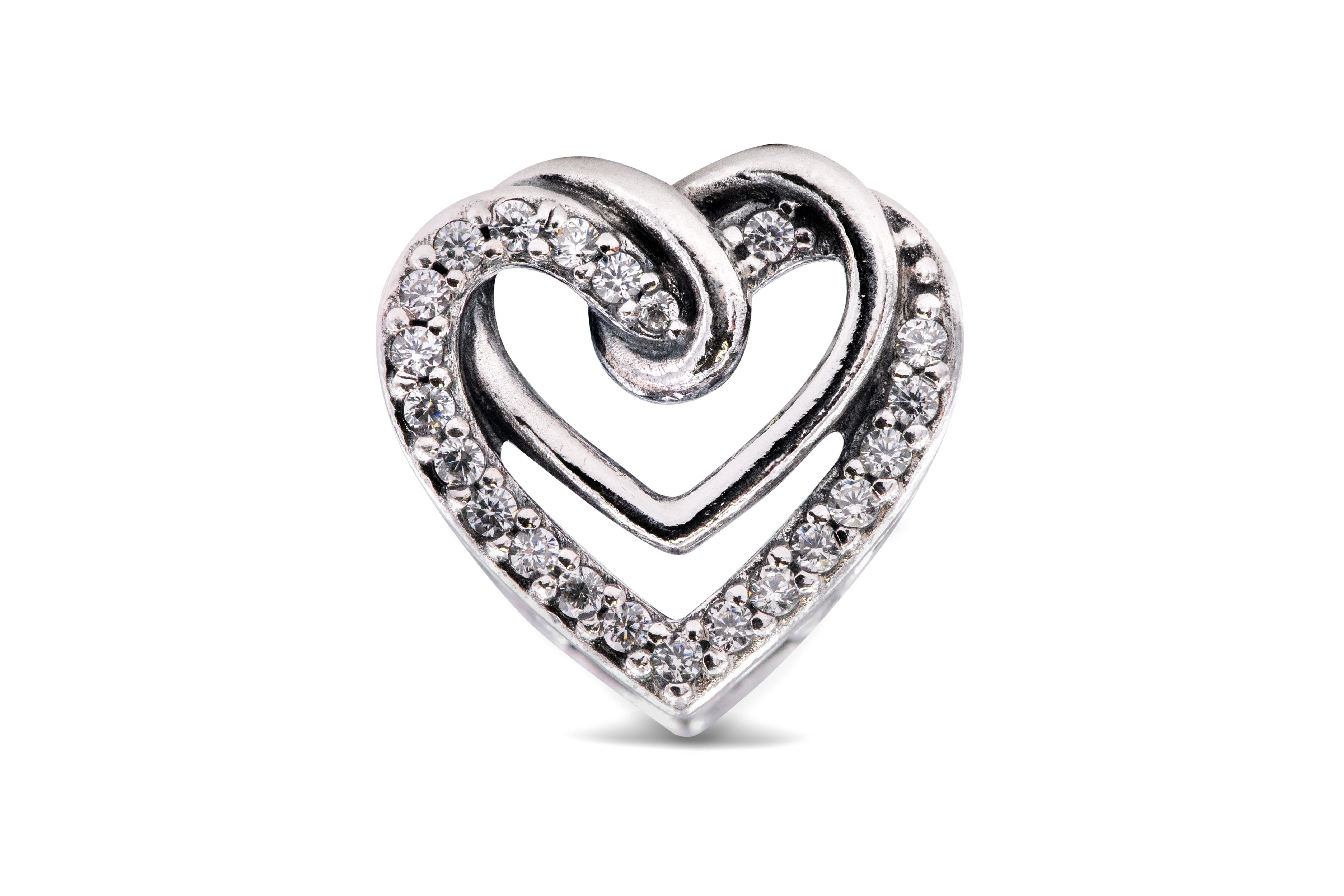 Pandora People Sparkling Entwined Hearts Charm - 799270C01 - Jacob