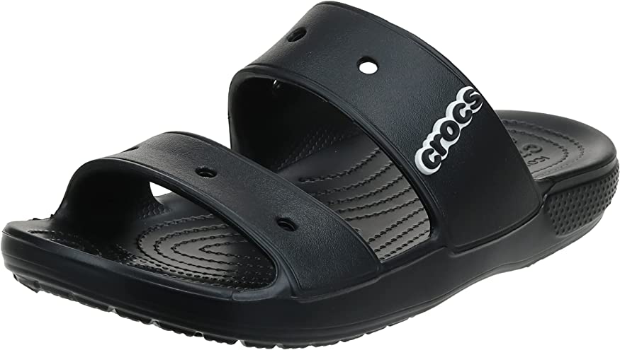 Crocs Unisex Classic Two-Strap Slide Sandals - Black