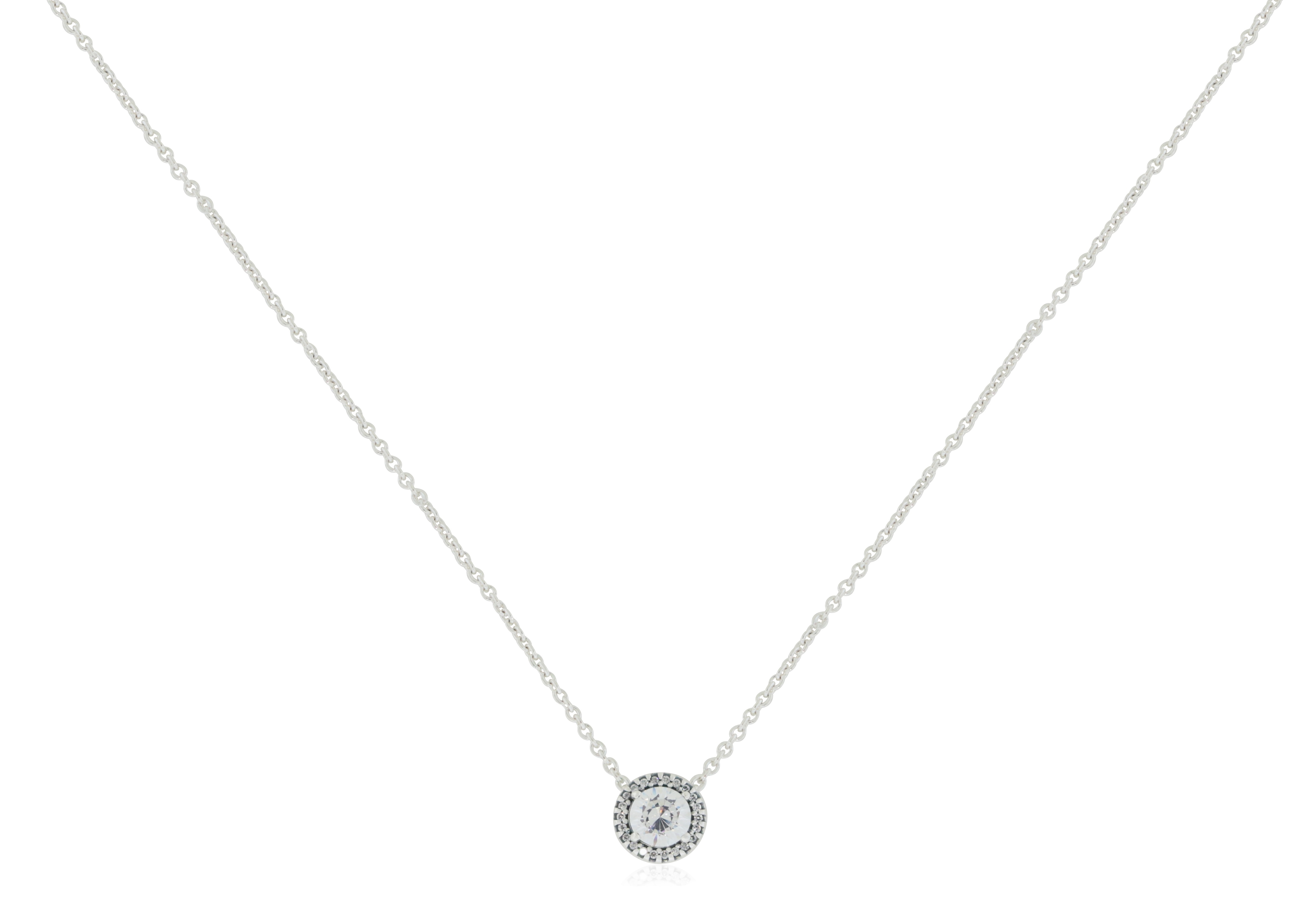 Pandora Sterling Silver Round CZ Necklace - 396240CZ-45 - Jacob