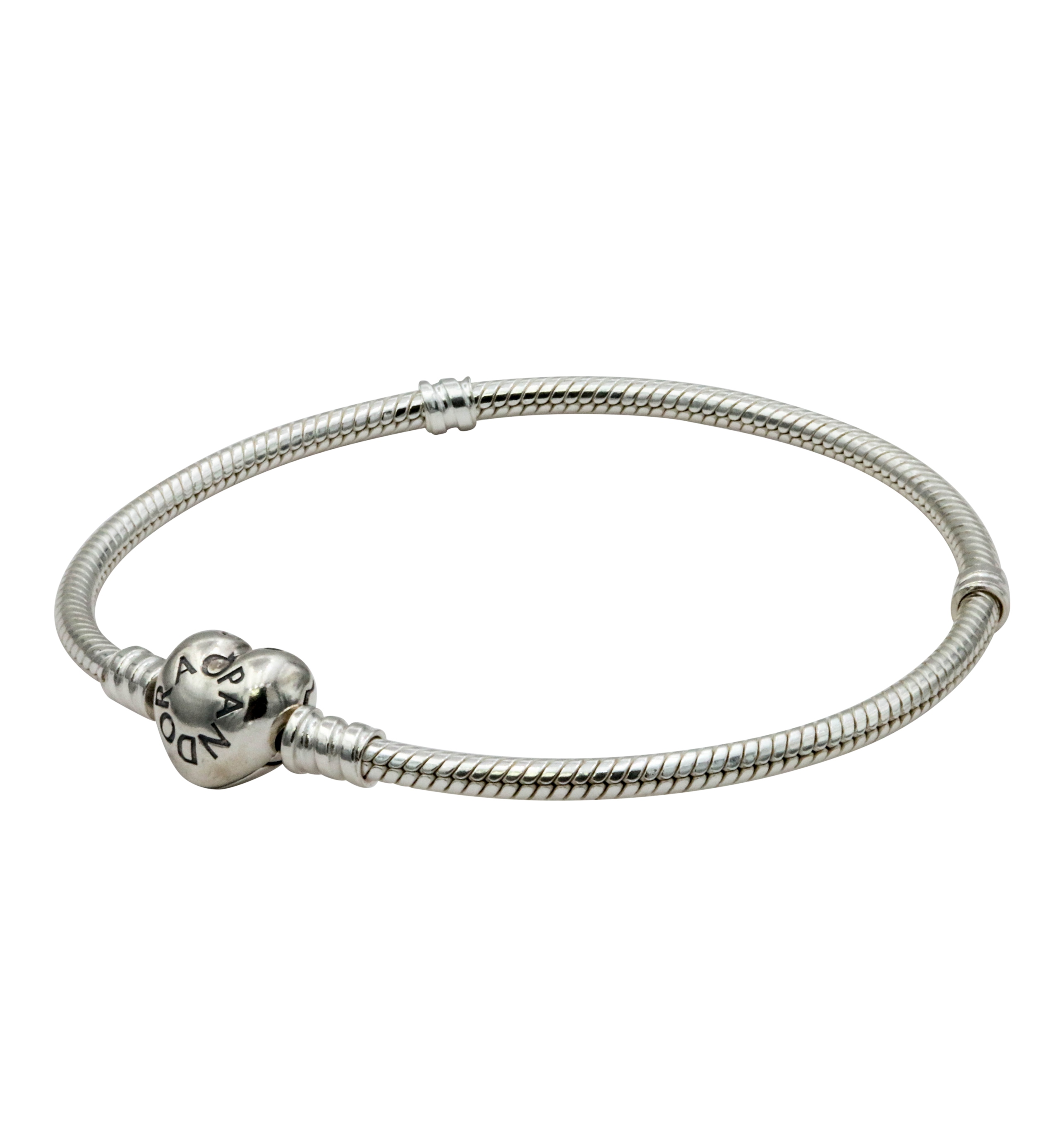 Pandora Moments Silver Bracelet with Rose Pave Heart Clasp 586292CZ20-