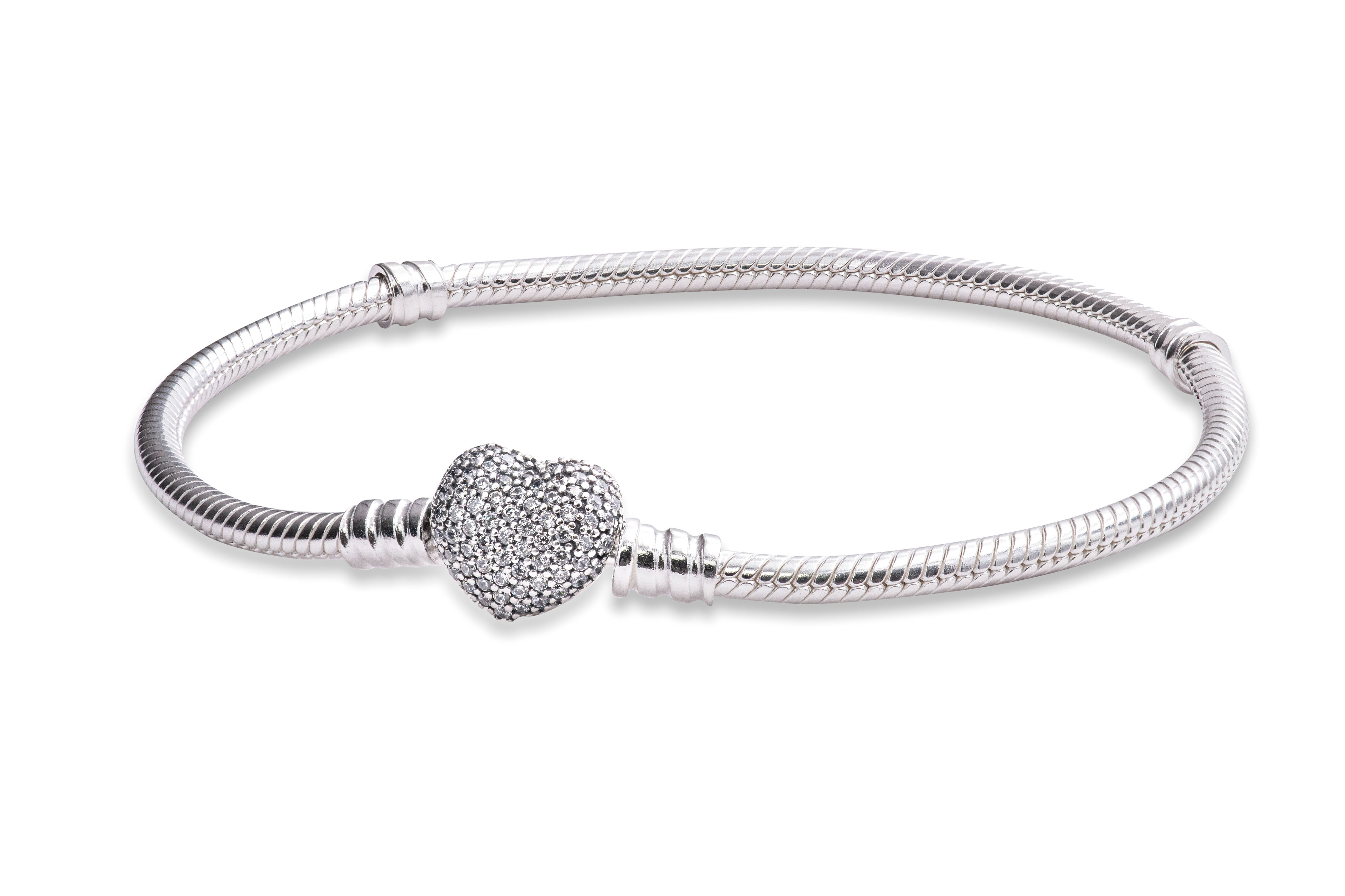 Pandora Pavé Heart Clasp Bracelet 新規購入 7316円 sandorobotics.com