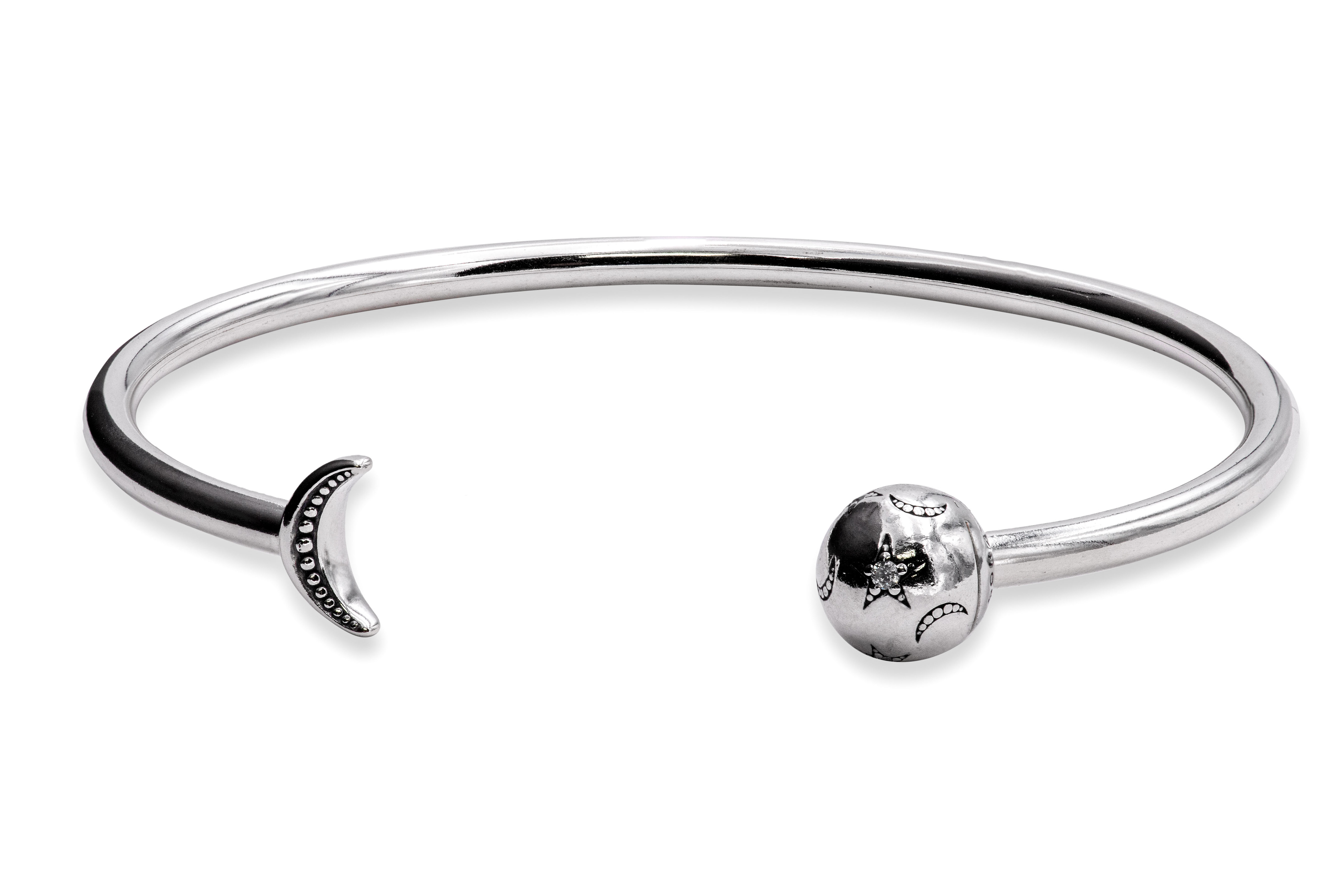 Pandora Moments Moon & Stars Open Bangle 599120C01-2 - Jacob Time Inc