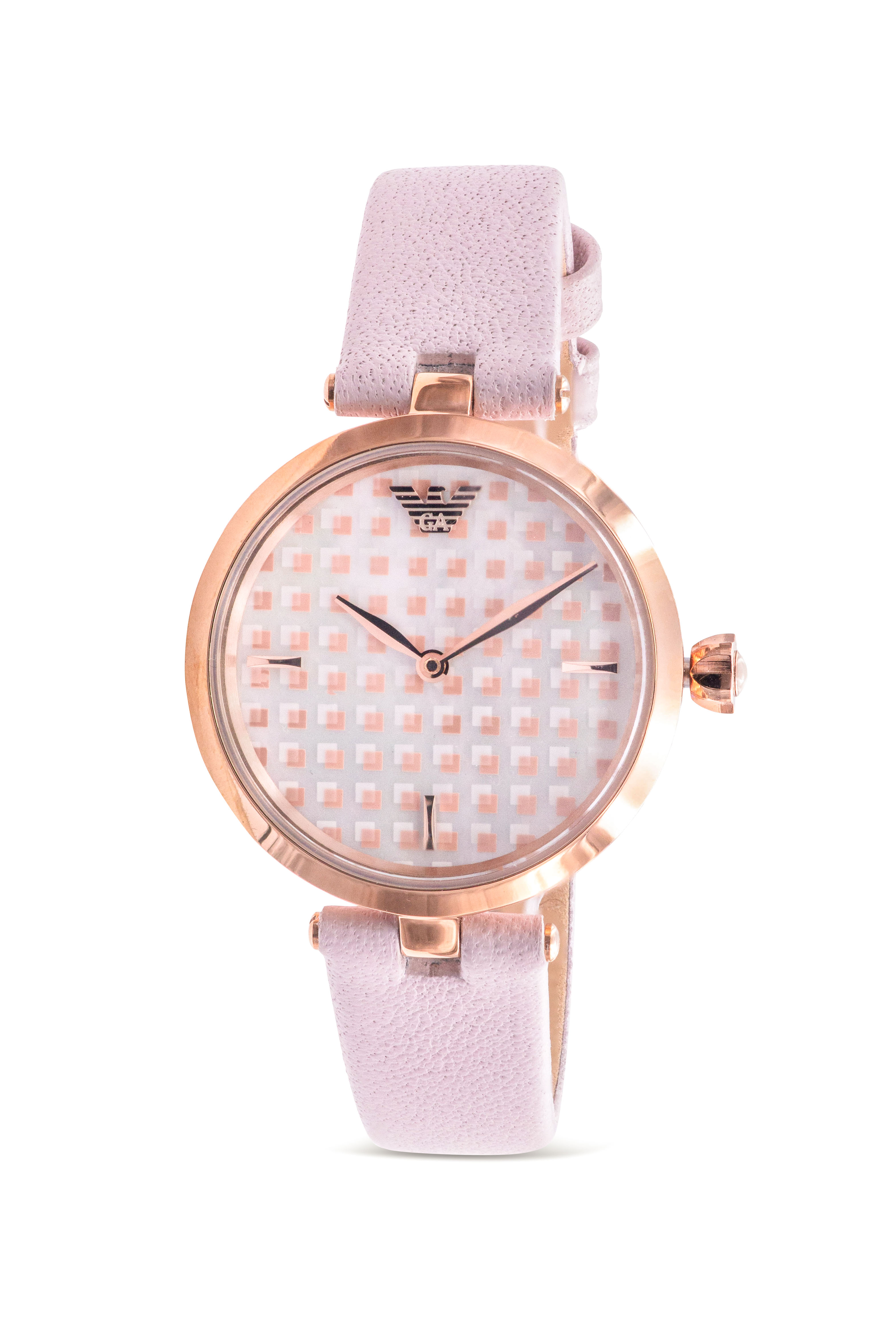 Emporio Armani Pink Leather Ladies Watch AR11313 Jacob Time Inc