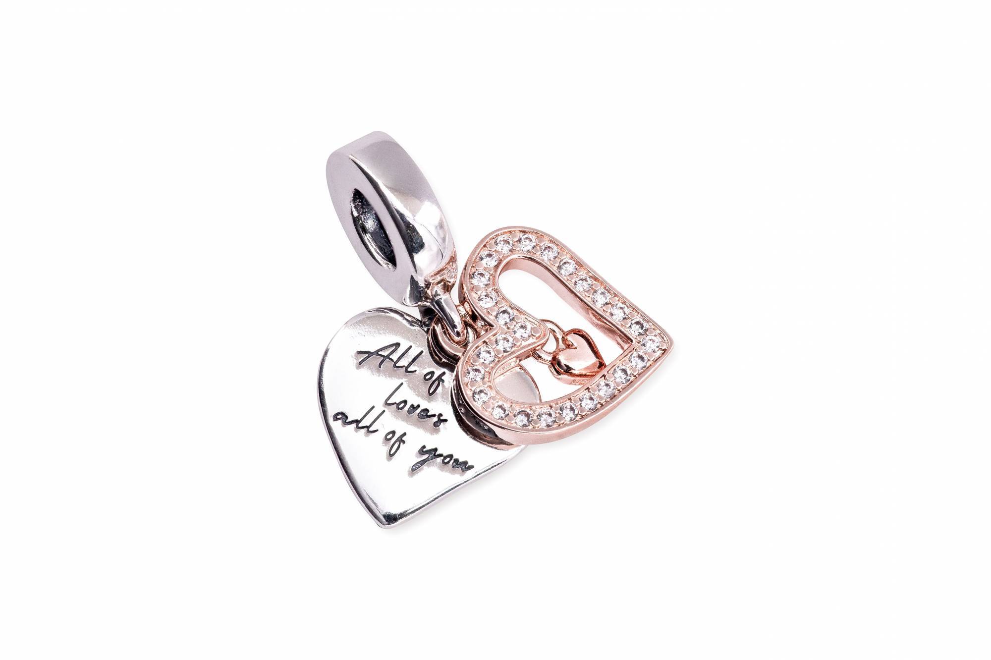 Pandora Sparkling Freehand Heart Dangle 