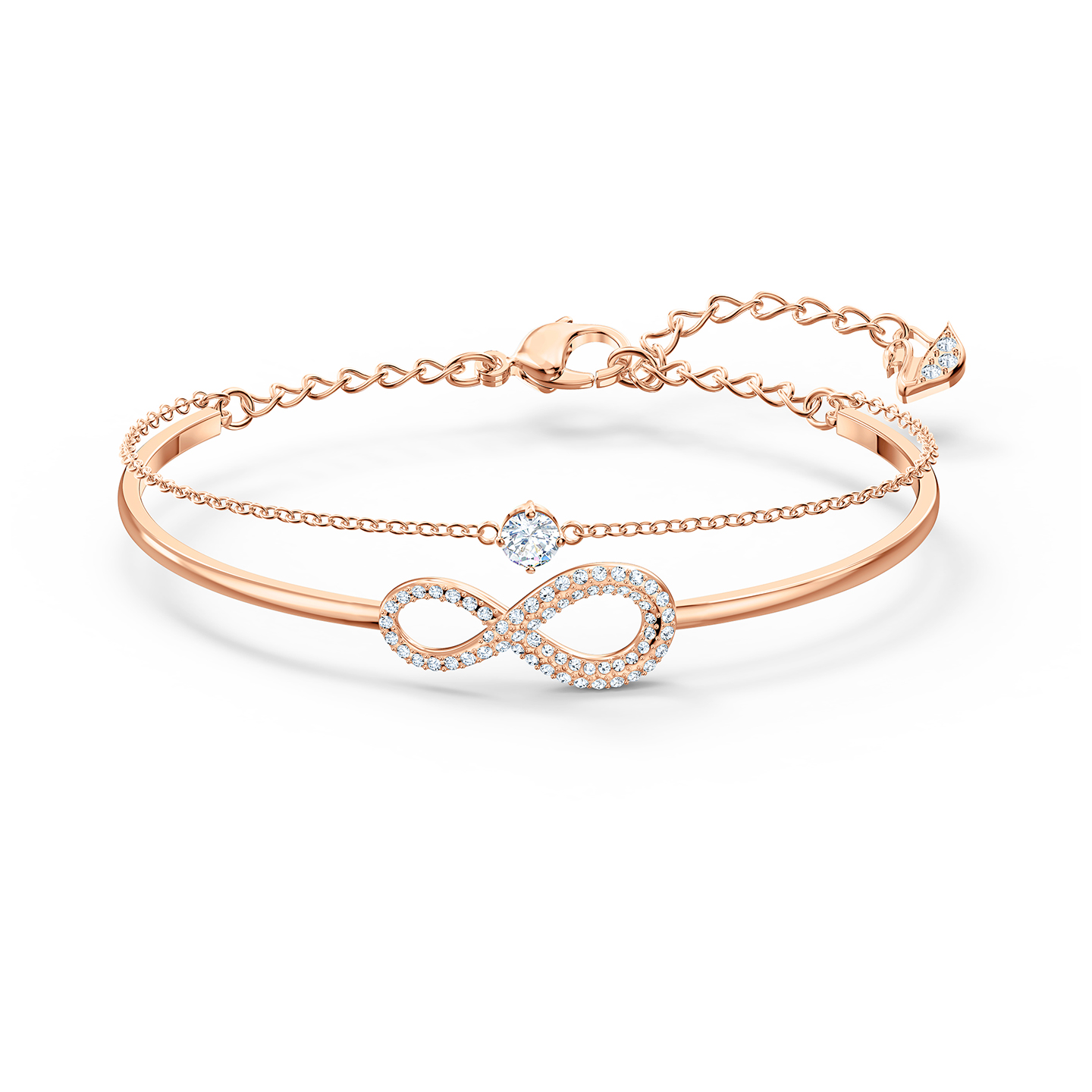 Swarovski Infinity Bangle - White - Rose-gold Tone Plated 5518871