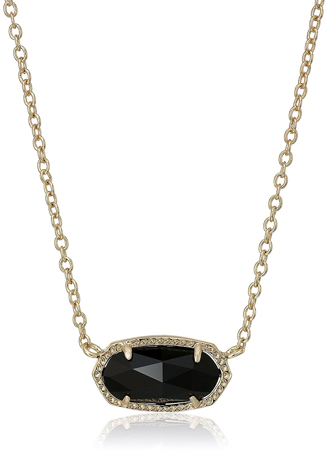 Kendra Scott Signature Elisa Gold Plated Black Glass Pendant Necklace -  4217711235