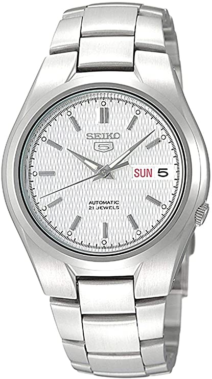 Seiko Mens Seiko 5 Silver Steel Watch SNK601 - Jacob Time Inc
