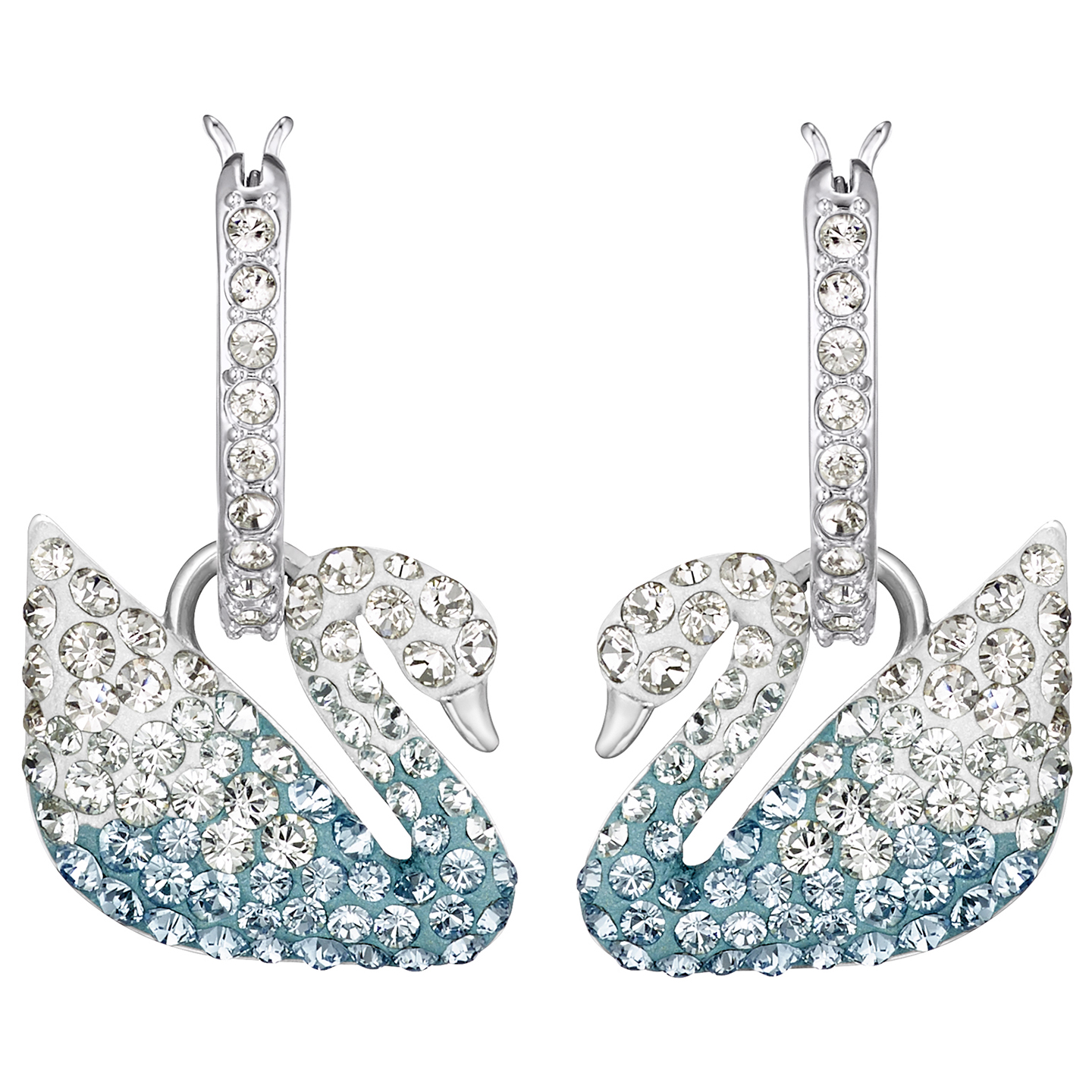 Swarovski Iconic Swan Pierced Earrings - Multi-colored - Rhodium Plated -  5512577