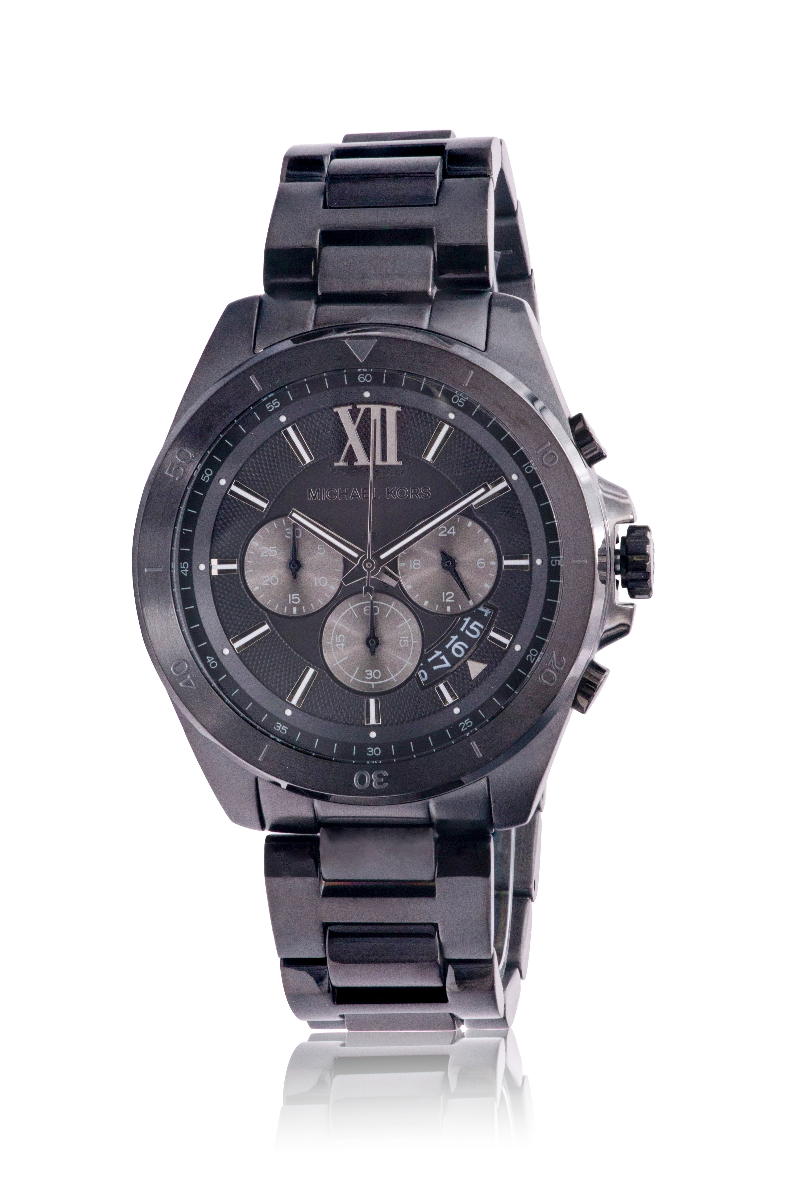 Michael Kors Brecken Chronograph Black Stainless Steel Mens Watch MK8858