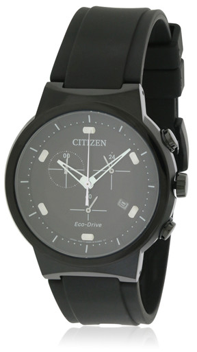 Men's Citizen Eco-Drive All Black Chronograph Watch AT2405-10E