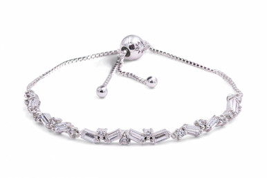 Sparkling ice cube slider tennis bracelet Clearance