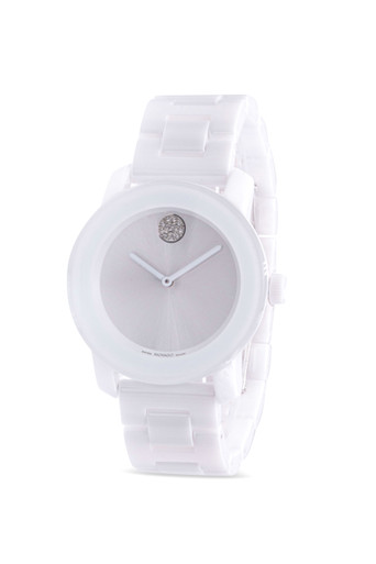 Movado Bold White Ceramic Ladies Watch 3600802 - Jacob Time Inc