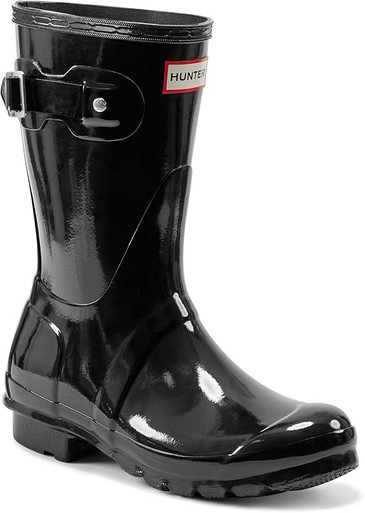 Hunter Womens Original Short Gloss Rain Boots - Black  display picture 3