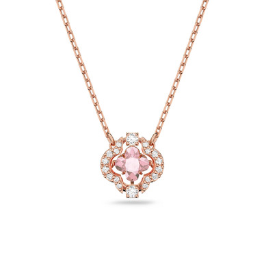 Swarovski Una Necklace Clover Pink Rose Gold-tone Plated 5514488