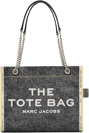 Marc Jacobs The Denim Chain Medium Tote Bag - Black Wash