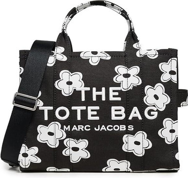 Marc Jacobs The Daisy Canvas Medium Tote Bag - Black/White 