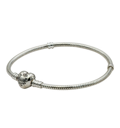 Pandora Pandora Moments Heart Clasp Snake Chain Bracelet 590719-19 ...